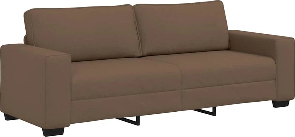 Trivietė sofa, ruda, 220x77x82 cm, audinys