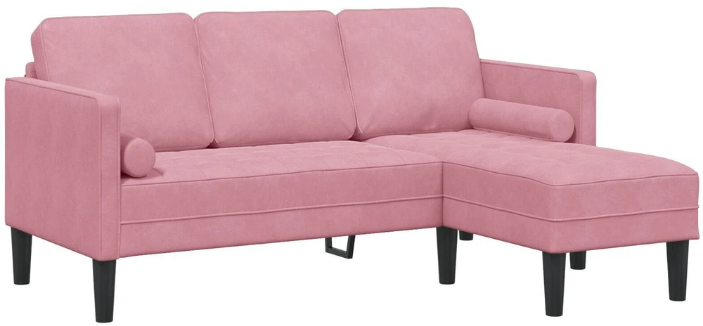 Sofa Sofos komplektas su pagalve Rožinė Poliesteris