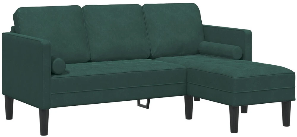 Sofa Sofos komplektas su pagalve Tamsiai žalia Poliesteris