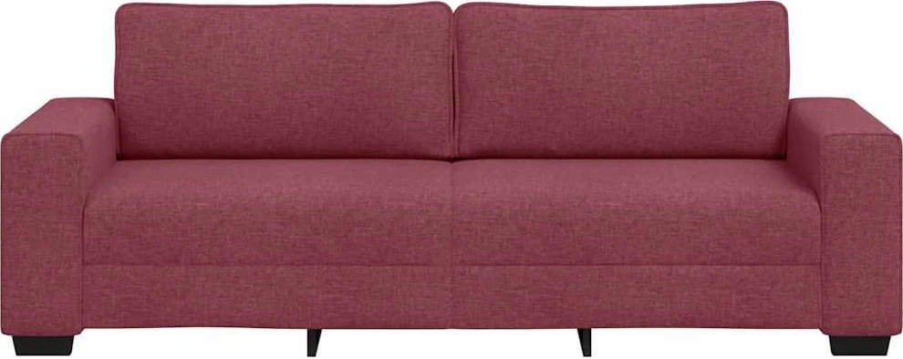 Trivietė sofa, vyno raudonumo, 220x77x82 cm, audinys