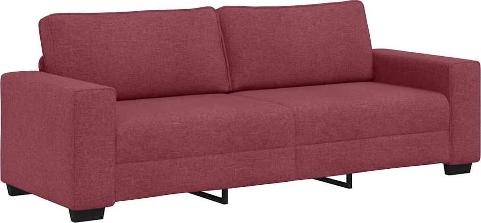 Trivietė sofa, vyno raudonumo, 220x77x82 cm, audinys
