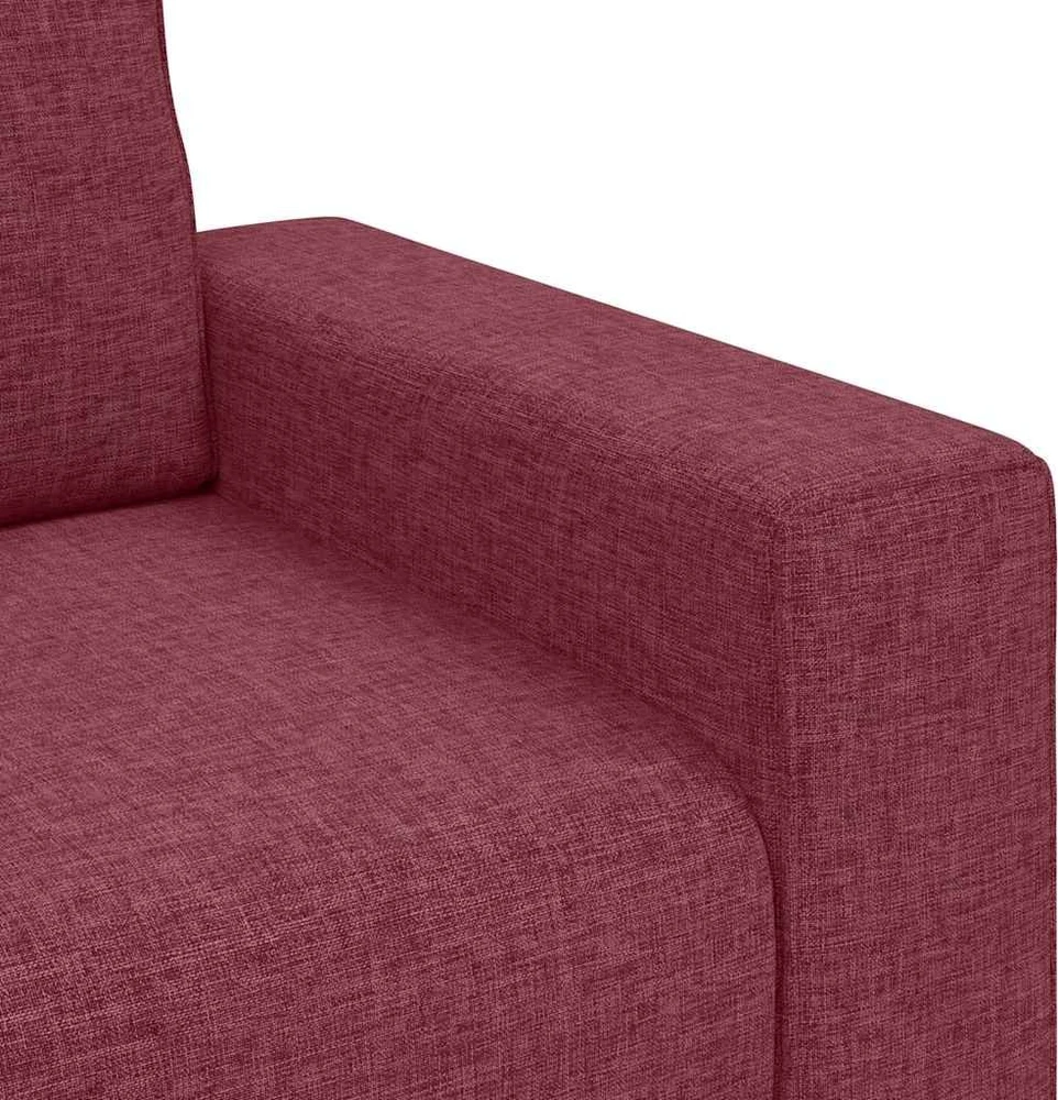 Trivietė sofa, vyno raudonumo, 220x77x82 cm, audinys
