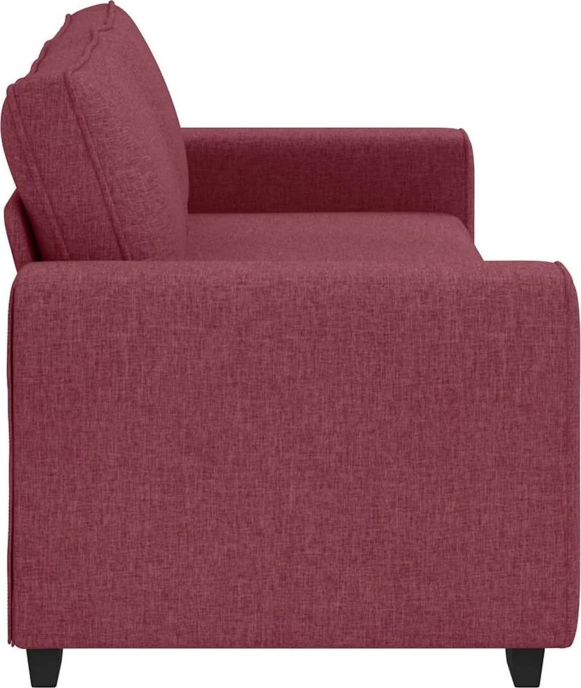 Trivietė sofa, vyno raudonumo, 220x77x82 cm, audinys