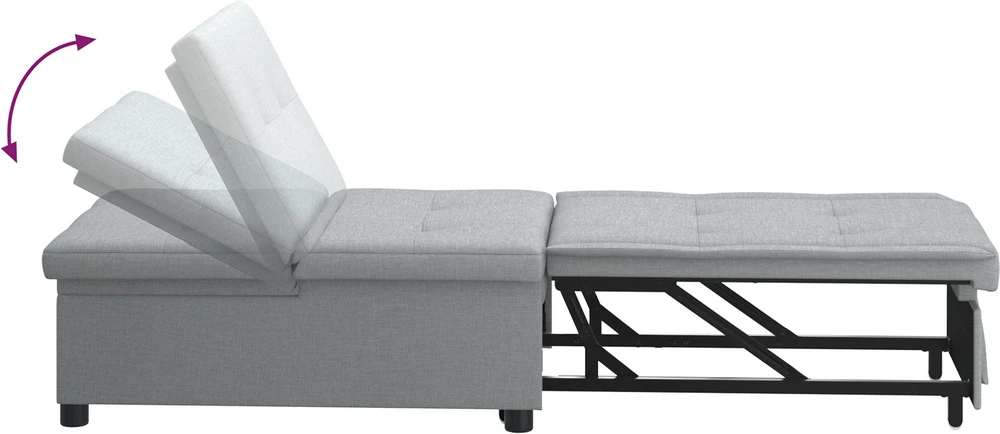 Ištraukiama sofa-lova Šviesiai pilka 194 x 50 x 82 cm audinys