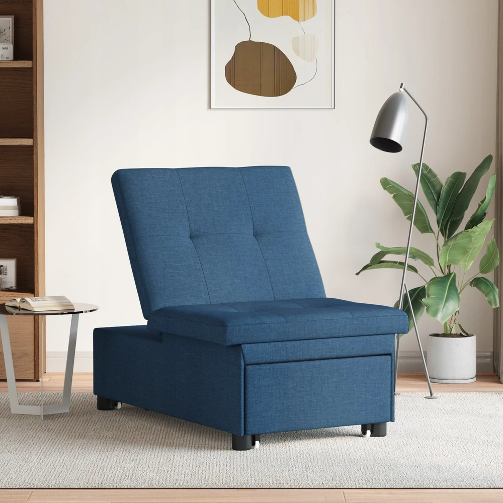 Ištraukiama sofa-lova Mėlyna 194 x 50 x 82 cm audinys