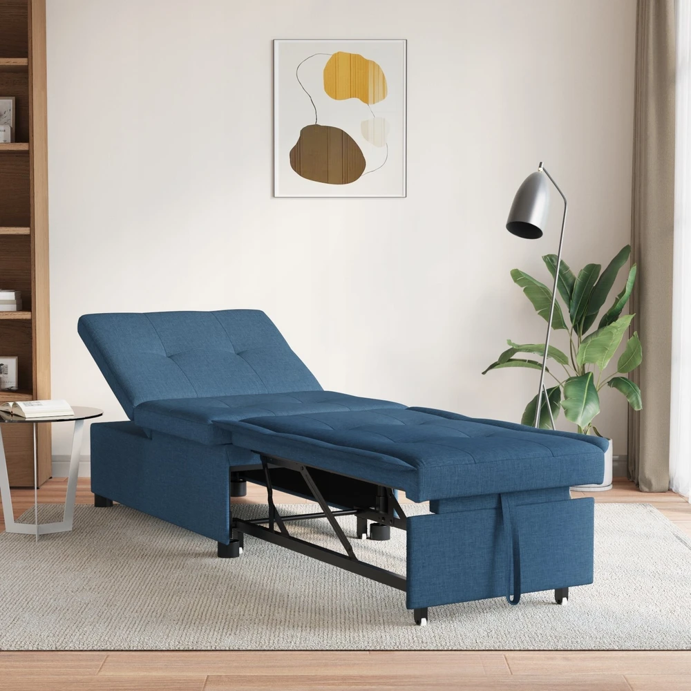 Ištraukiama sofa-lova Mėlyna 194 x 50 x 82 cm audinys