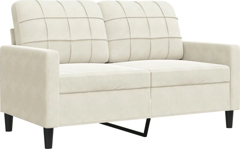 Sofa Sofos komplektas su pagalvėlėmis, 4 dalių, kreminis, aksomas