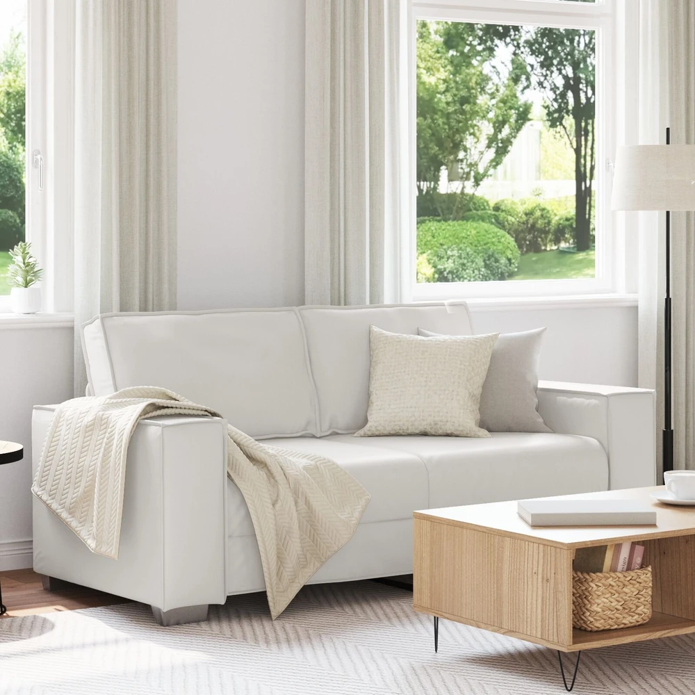Dvivietė sofa Baltas 180 cm Dirbtinė oda