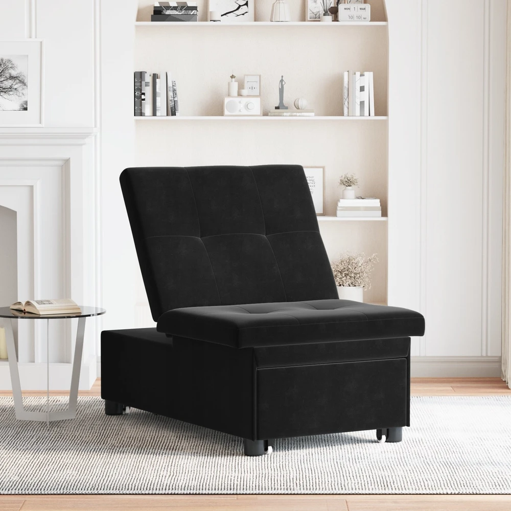 Sofa lova Juoda 194 x 67 x 82 cm Aksomas