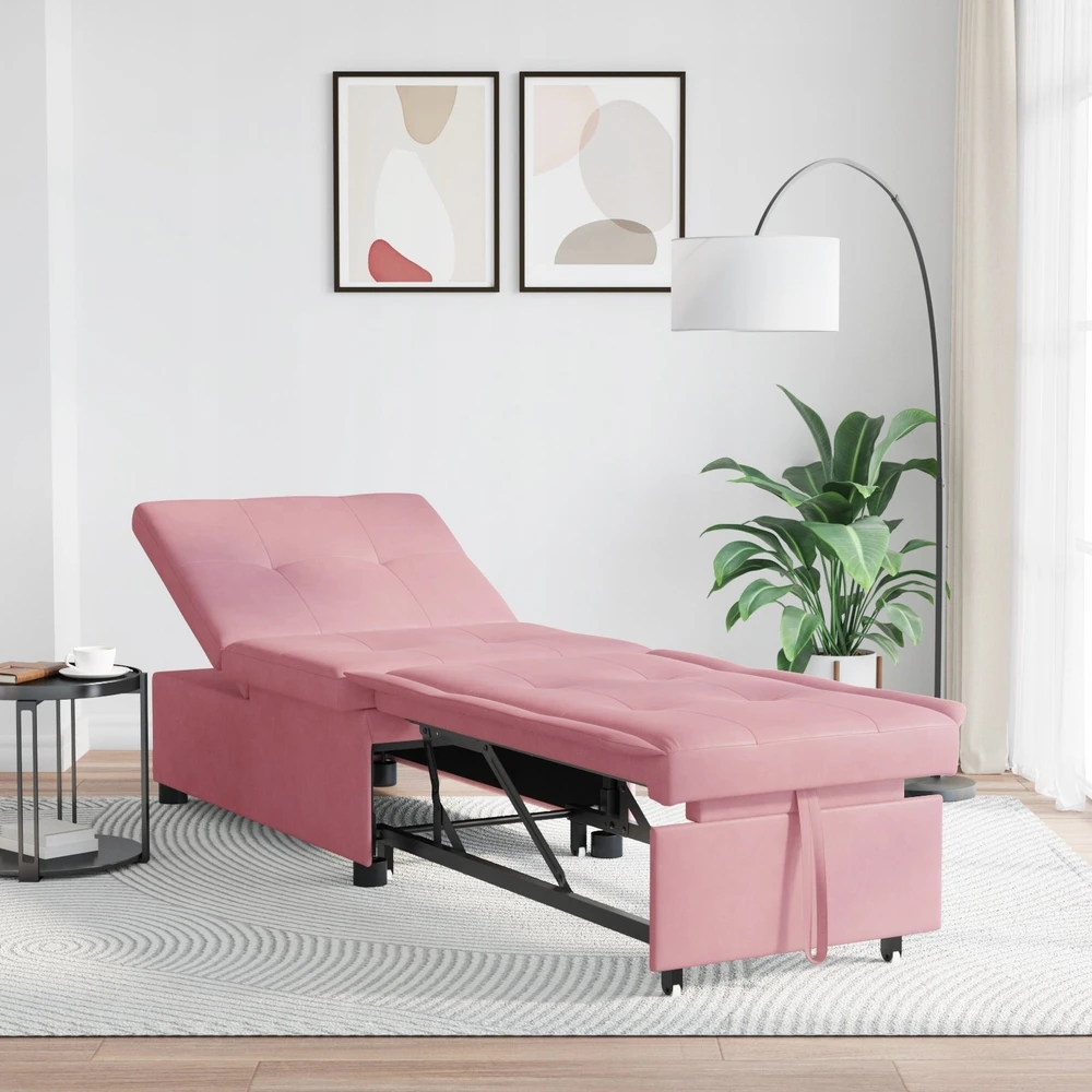 Sofa lova Rožinė 194 x 67 x 82 cm Aksomas