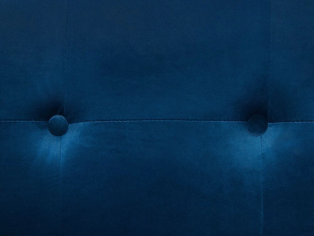 Beliani Trivietė sofa AVALDSENES velvetinė, tamsiai mėlyna