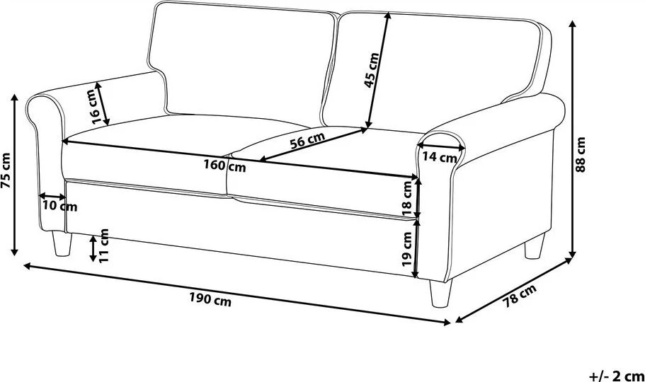 Beliani Trivietė sofa RONNEBY veliūrinė tamsiai pilka