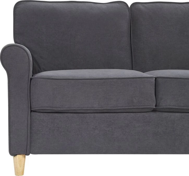 Beliani Trivietė sofa RONNEBY veliūrinė tamsiai pilka