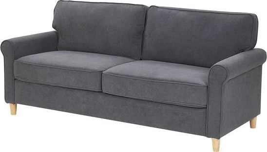 Beliani Trivietė sofa RONNEBY veliūrinė tamsiai pilka