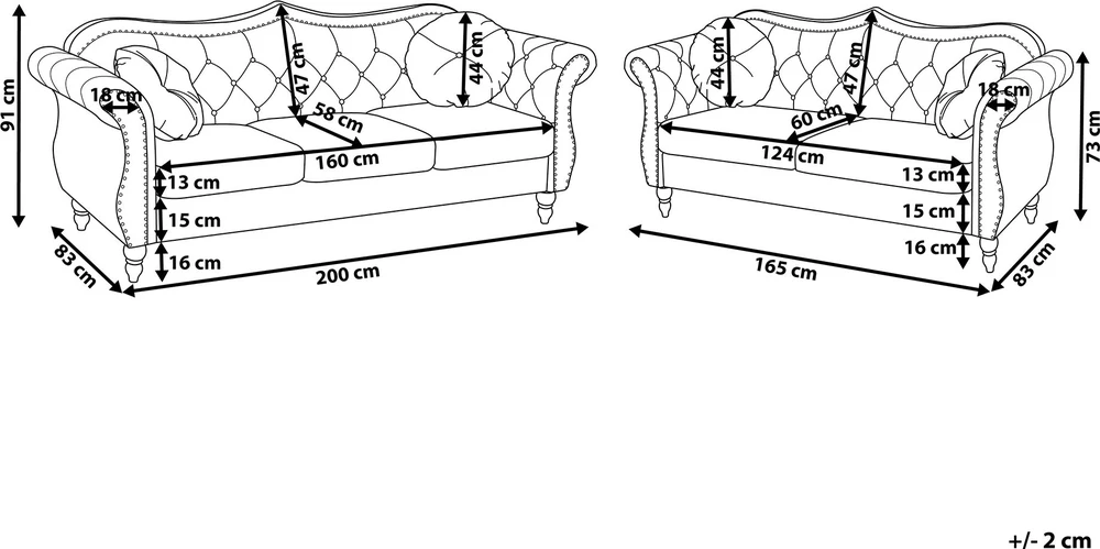 Sofa Beliani 5 vietų svetainės baldų komplektas SKIEN, veliūras, bordo spalvos
