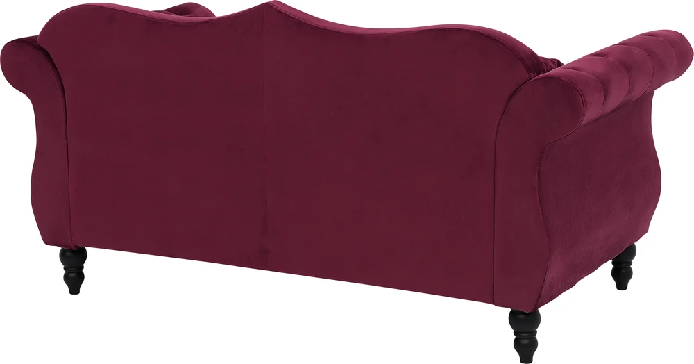 Sofa Beliani 5 vietų svetainės baldų komplektas SKIEN, veliūras, bordo spalvos
