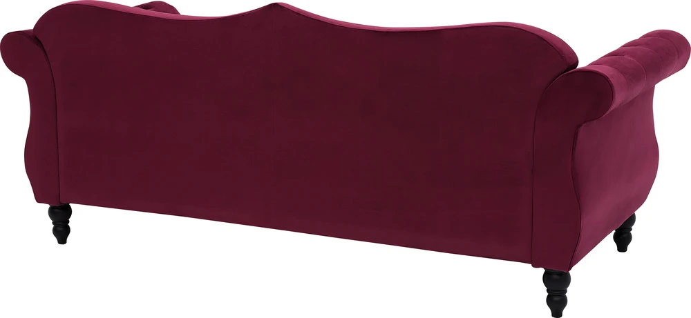 Sofa Beliani 5 vietų svetainės baldų komplektas SKIEN, veliūras, bordo spalvos