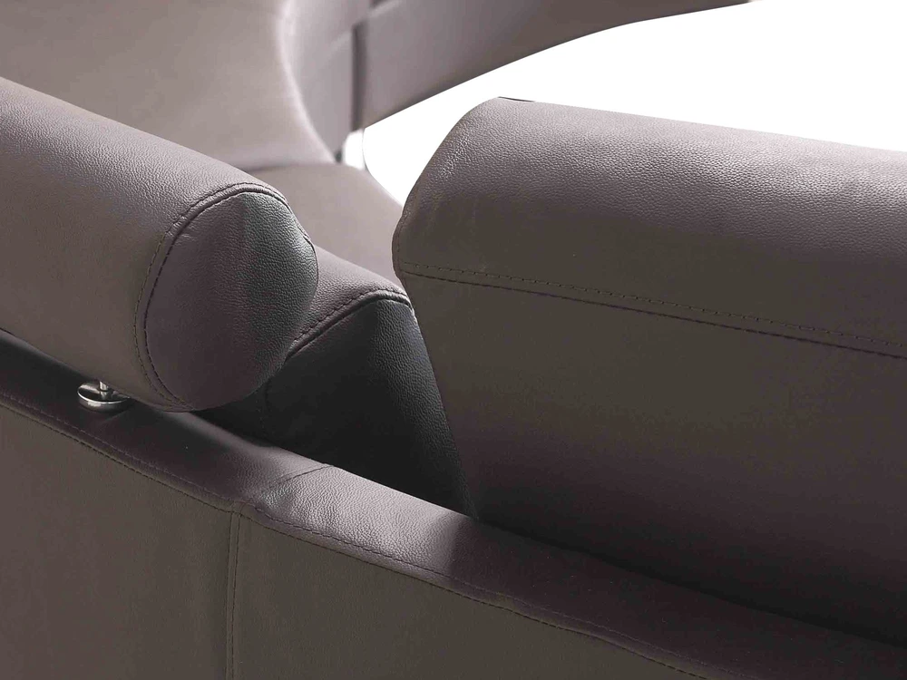 Beliani Pusapvalė 7 vietų sofa ROTUNDE Natūrali oda Ruda