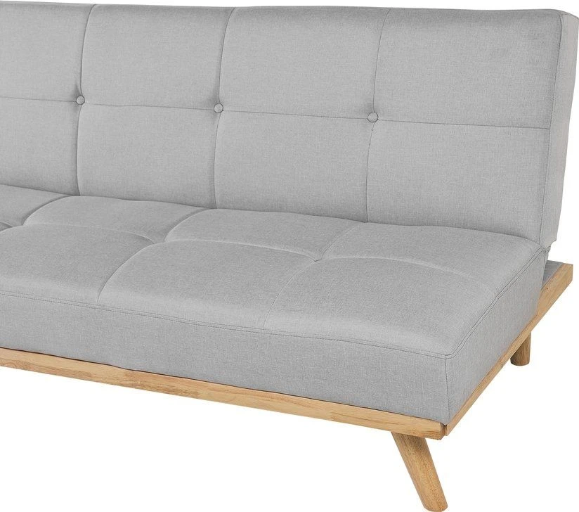 Beliani Trivietė sofa lova FROYA Šviesiai pilka