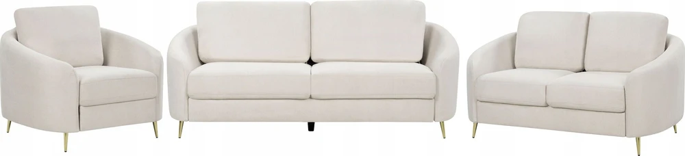 Sofa Beliani 6 vietų svetainės baldų komplektas TROSA šviesiai smėlio spalvos