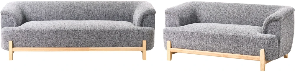Sofa Beliani 5 vietų minkštų baldų komplektas ALNOR tamsiai pilkas