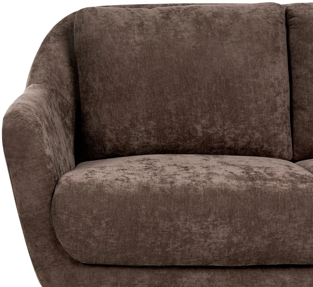 Sofa Beliani Trijų vietų svetainės baldų komplektas EIBY, šenilio audinys, tamsiai rudas