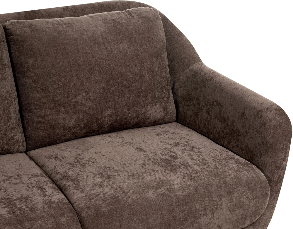 Sofa Beliani Trijų vietų svetainės baldų komplektas EIBY, šenilio audinys, tamsiai rudas
