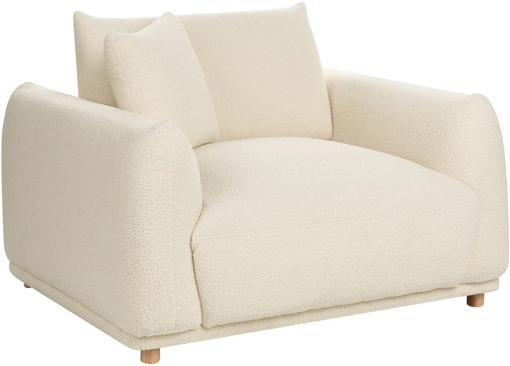 Sofa Beliani 5 dalių svetainės baldų komplektas JUBEK Boucle, kreminės baltos spalvos