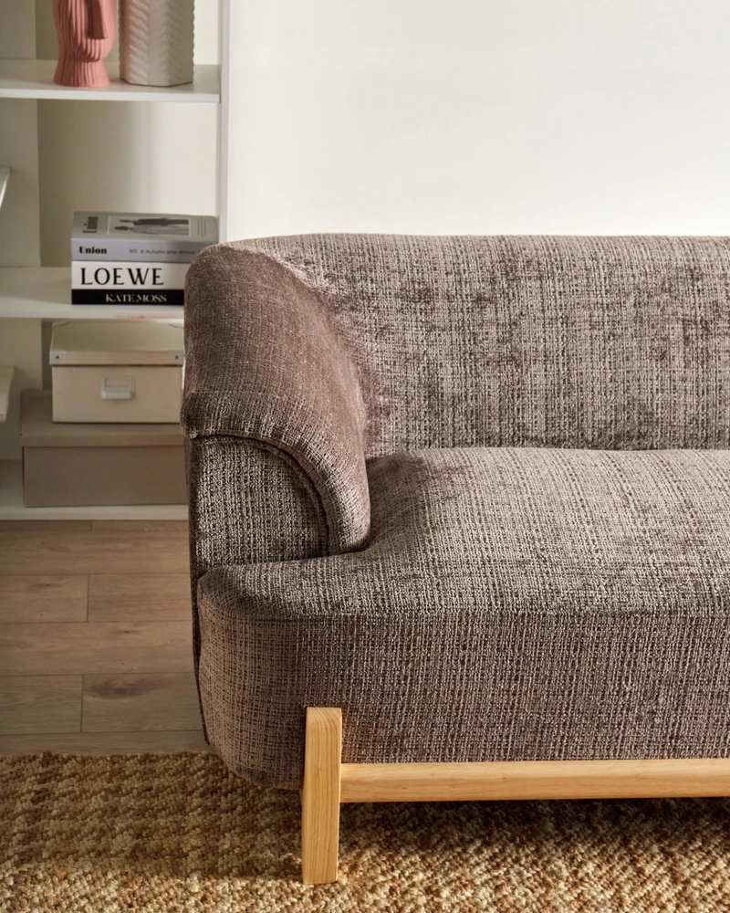 Sofa Beliani 5 vietų svetainės baldų komplektas ALNOR, šenilinis, rudas