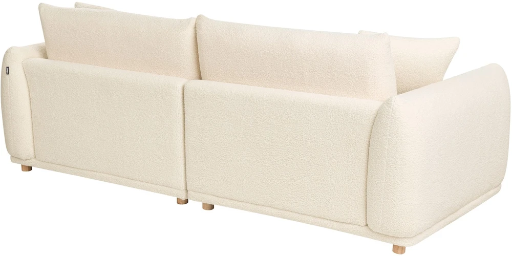 Sofa Beliani 5 dalių svetainės baldų komplektas JUBEK Boucle, kreminės baltos spalvos
