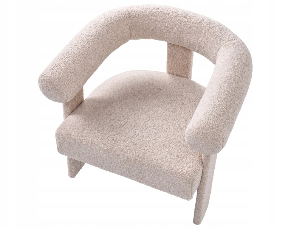 Sofa Beliani Svetainės komplektas ILBRO Boucle šviesiai smėlio spalvos