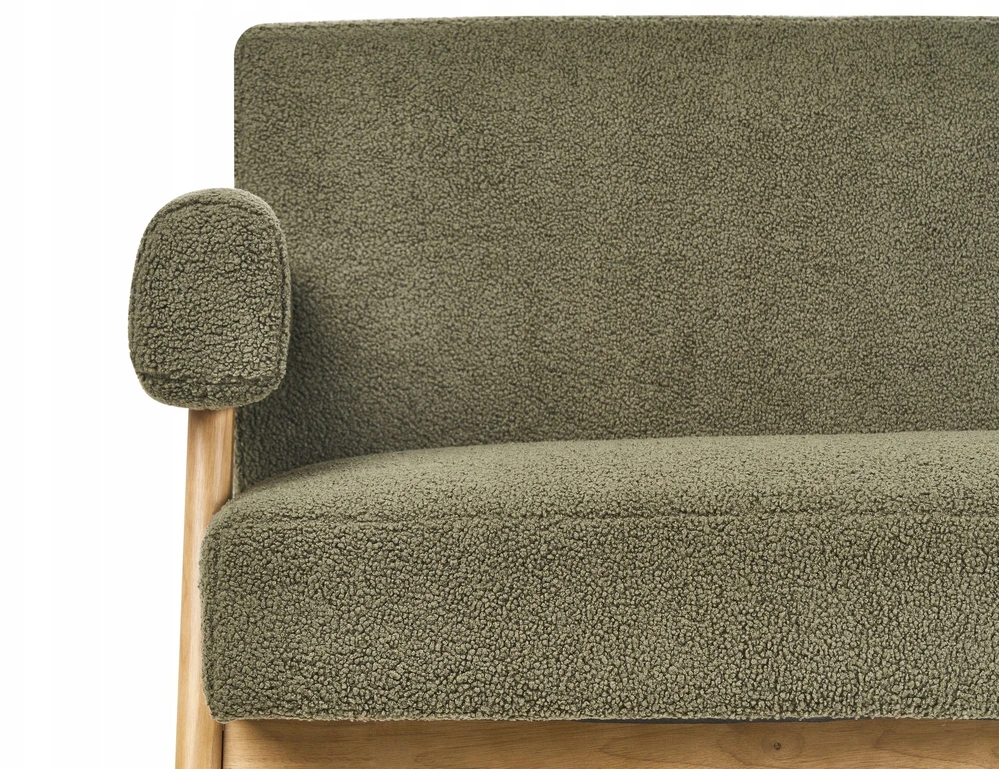 Sofa Beliani Svetainės baldų komplektas TAMRE Boucle žalias / šviesiai rudas