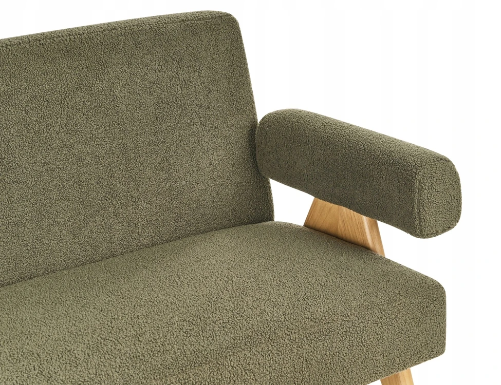 Sofa Beliani Svetainės baldų komplektas TAMRE Boucle žalias / šviesiai rudas