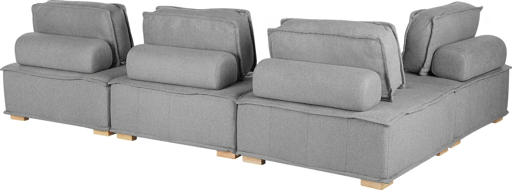Beliani 4 vietų modulinė sofa TIBRO dešininė Pilka