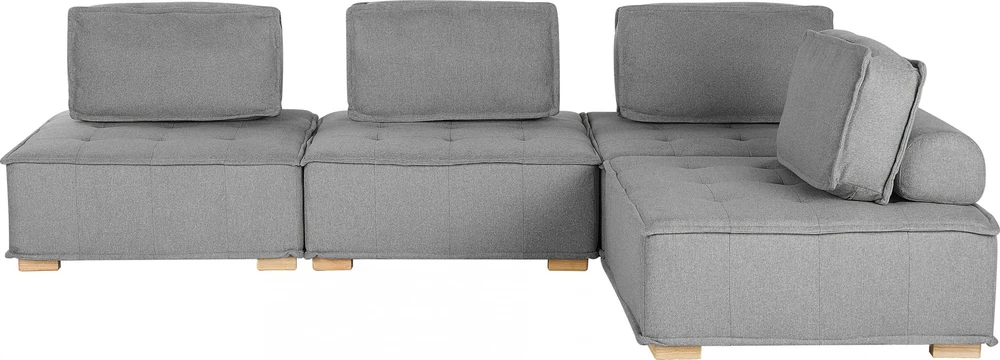 Beliani 4 vietų modulinė sofa TIBRO dešininė Pilka