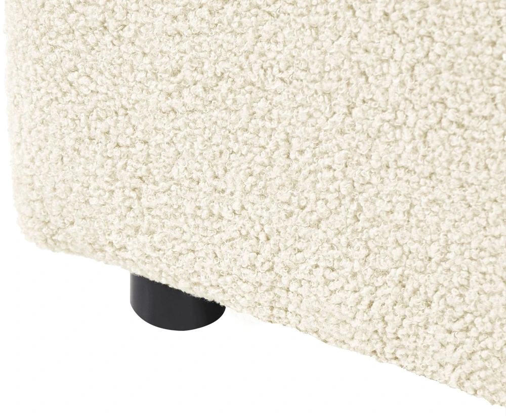 Sofa Beliani Vienvietis modulis AXEBO, kreminės baltos spalvos Boucle