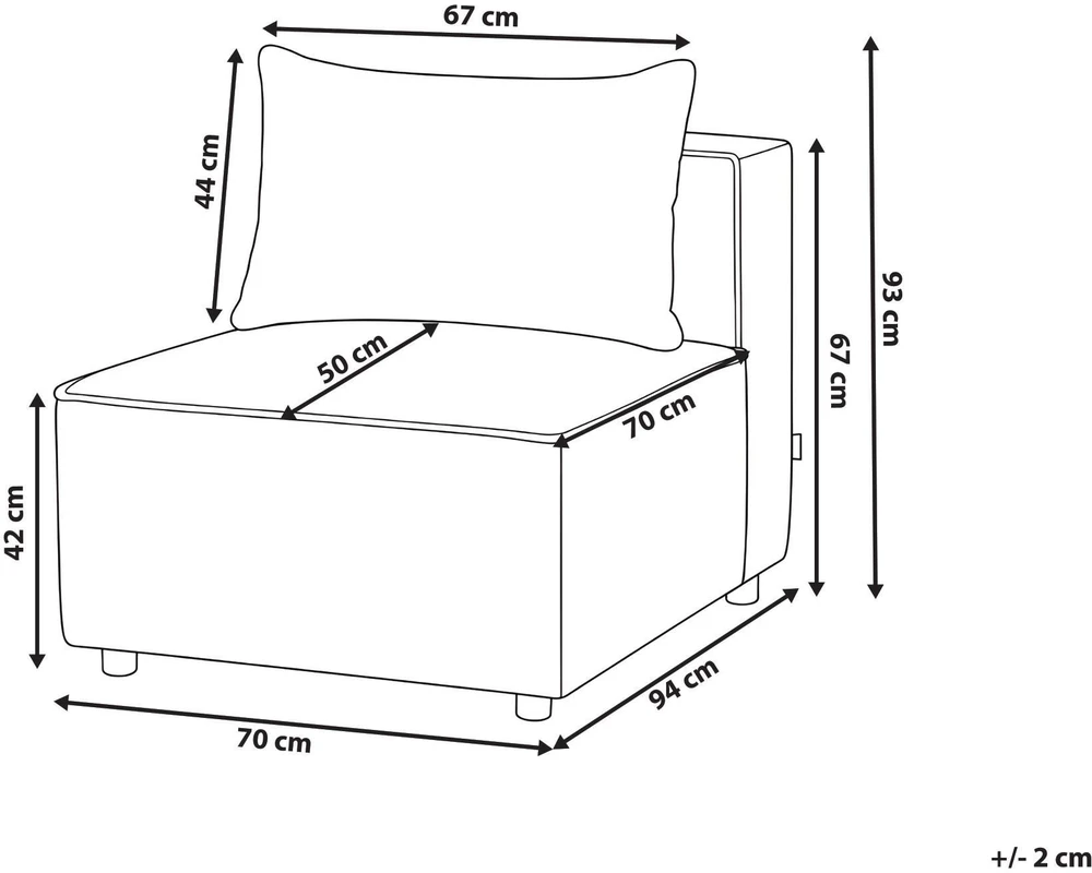 Sofa Beliani Vienvietis modulis AXEBO, kreminės baltos spalvos Boucle