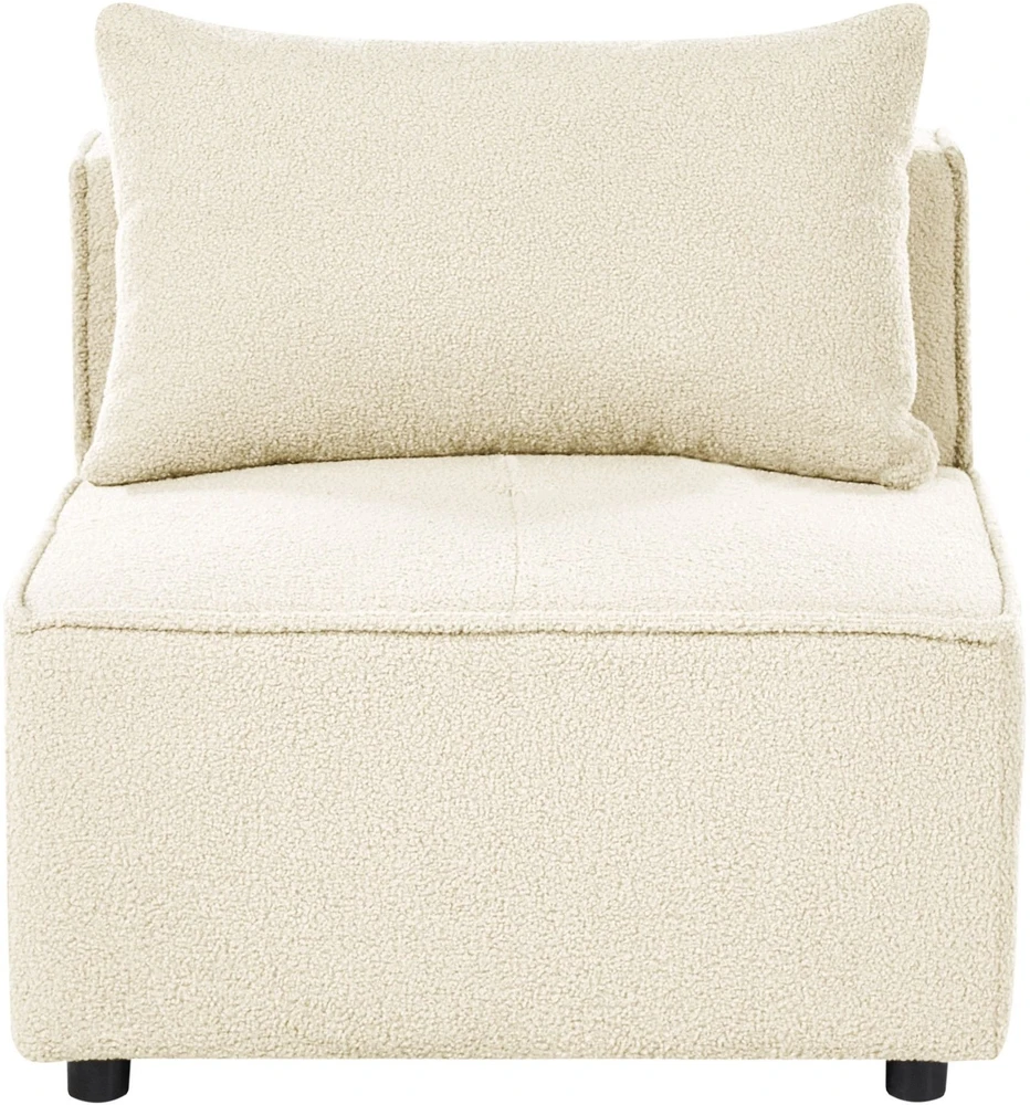 Sofa Beliani Vienvietis modulis AXEBO, kreminės baltos spalvos Boucle