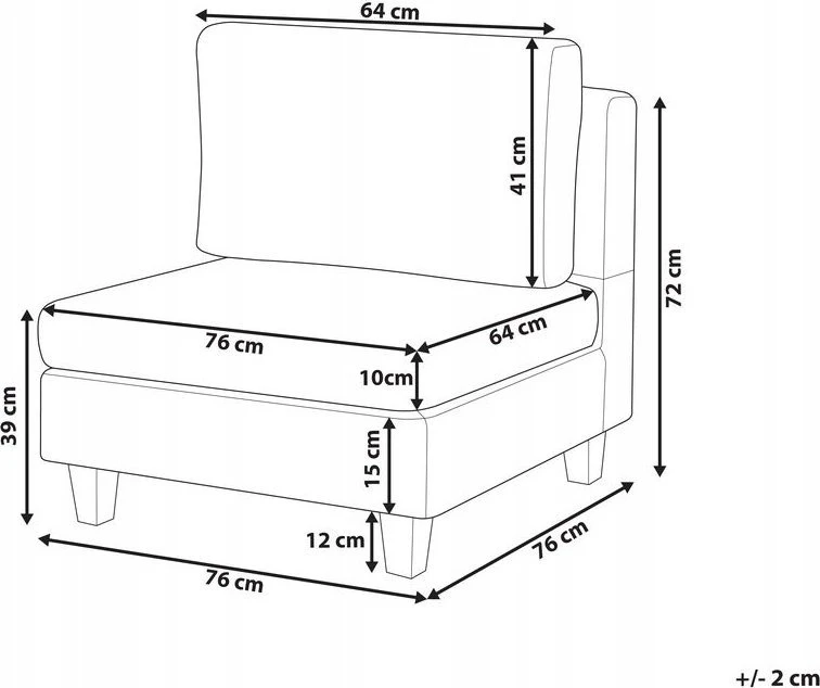 Sofa Beliani Vieno asmens modulis UNSTAD rudas