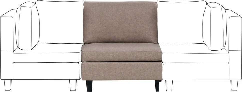 Sofa Beliani Vieno asmens modulis UNSTAD rudas