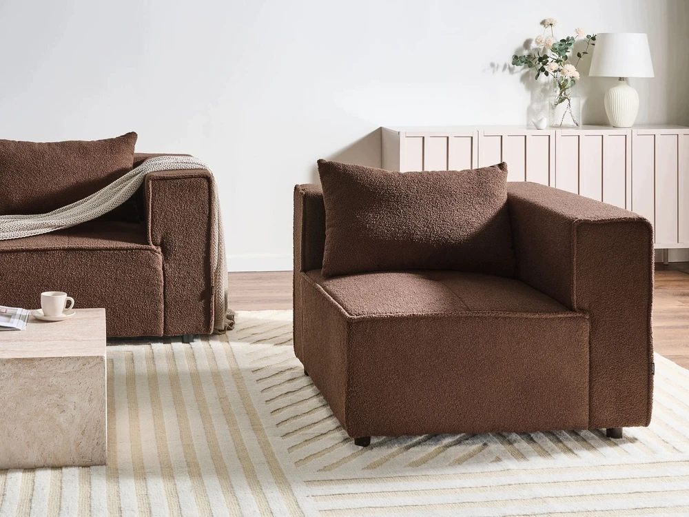 Sofa Beliani Kampinis modulis AXEBO rudas bouclé