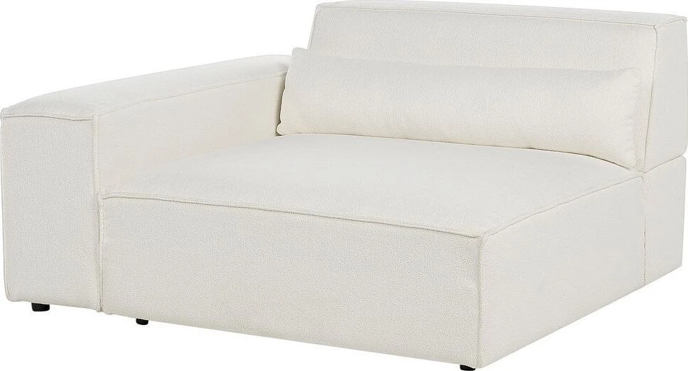 Sofa Beliani Kampinis modulis HELLNAR dešininis, kreminė balta spalva, Bouclé