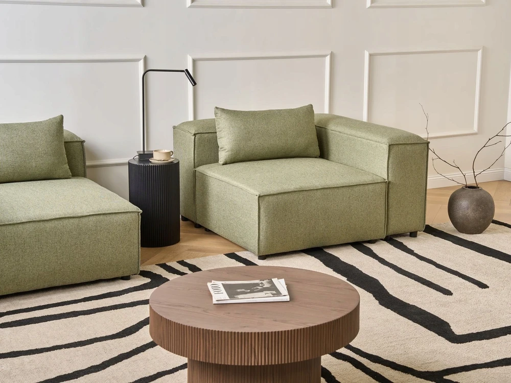 Sofa Beliani Kampinis modulis BRANDE simetrinis, šviesiai žalias