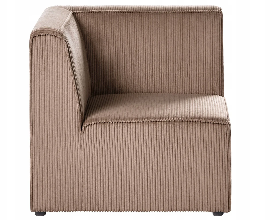 Sofa Beliani Kampinis modulis LEMVIG kairinis smėlio spalvos velvetinis