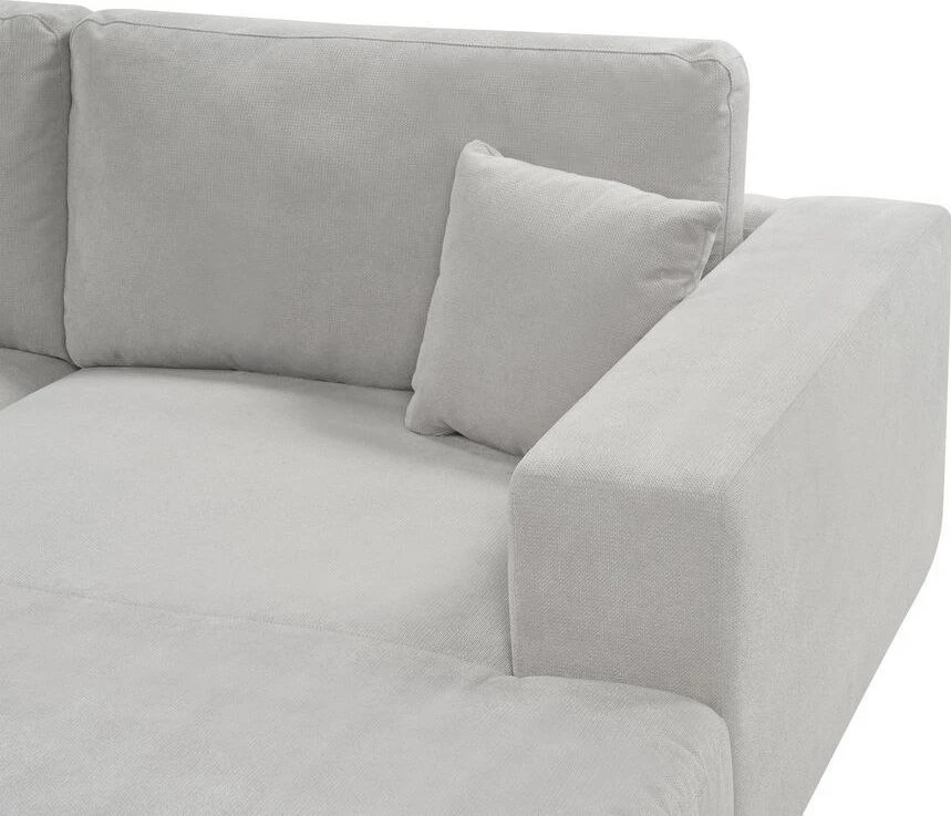 Beliani 3 vietų kampinė sofa LOFOTEN šviesiai pilka, kairinė