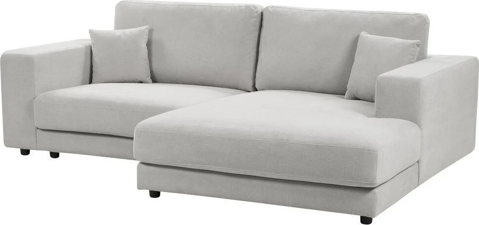 Beliani 3 vietų kampinė sofa LOFOTEN šviesiai pilka, kairinė