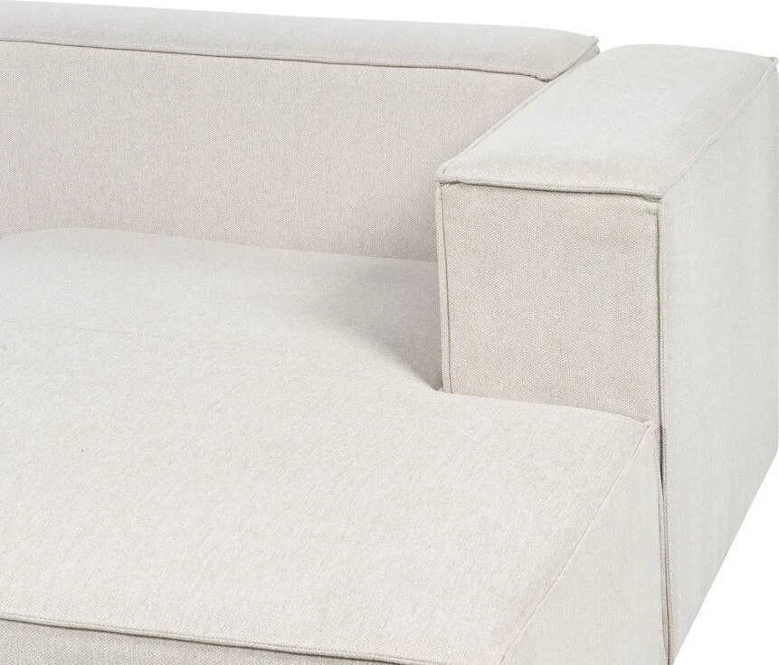 Beliani Trijų vietų kampinė sofa VERNON, šviesiai smėlio spalvos, dešininė