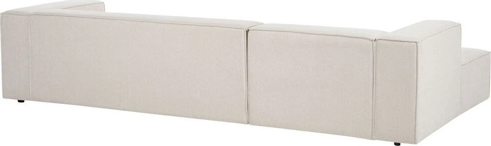Beliani Trijų vietų kampinė sofa VERNON, šviesiai smėlio spalvos, dešininė