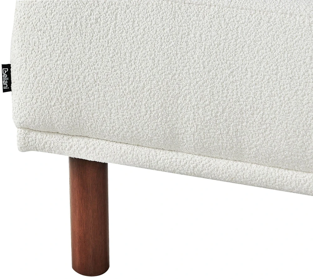 Beliani Trivietė kampinė sofa HOLT, „Bouclé“, balta, kairinė