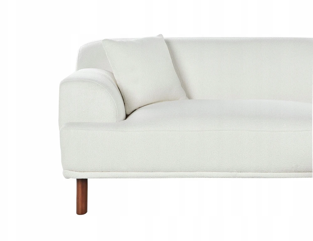 Beliani Trivietė kampinė sofa HOLT, „Bouclé“, balta, kairinė